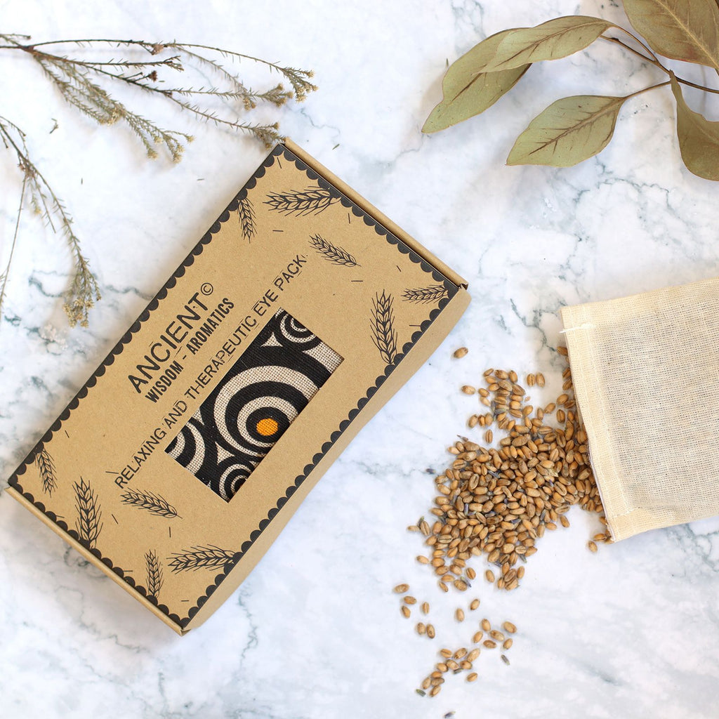Lavendel Augen-Kissen aus Naturbaumwolle und Jute im Geschenkkarton – Illusion