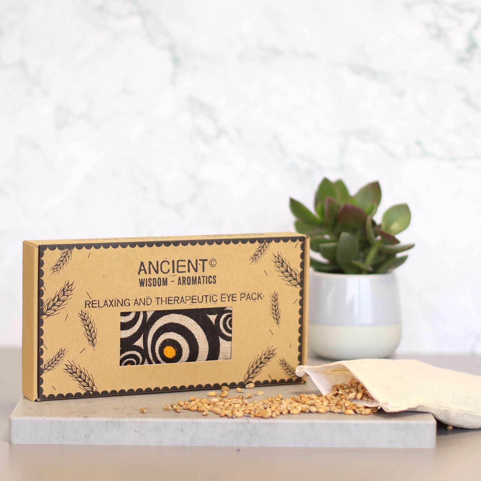 Lavendel Augen-Kissen aus Naturbaumwolle und Jute im Geschenkkarton – Illusion