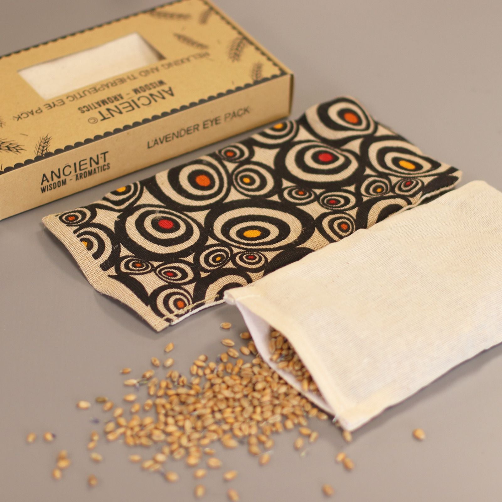 Lavendel Augen-Kissen aus Naturbaumwolle und Jute im Geschenkkarton – Illusion