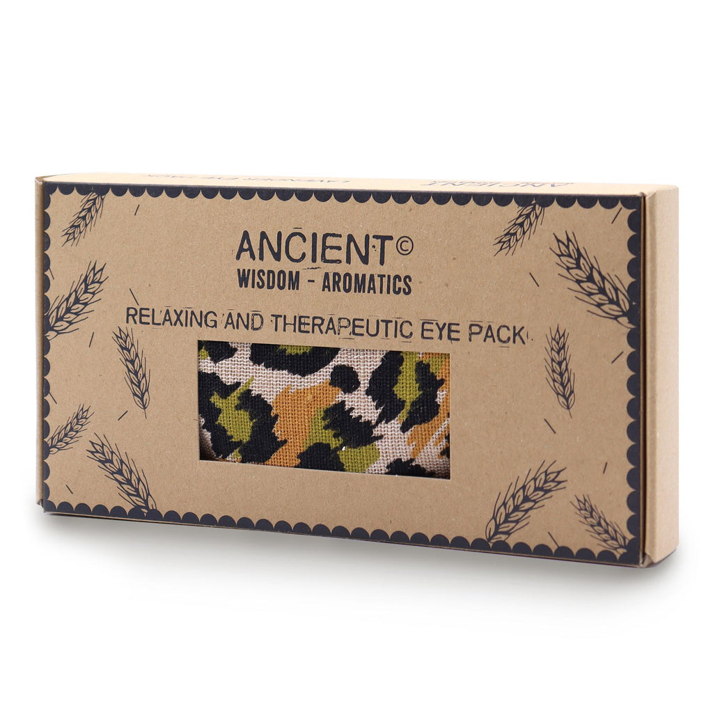 Lavendel Augen-Kissen aus Naturbaumwolle und Jute im Geschenkkarton – Night Leopard