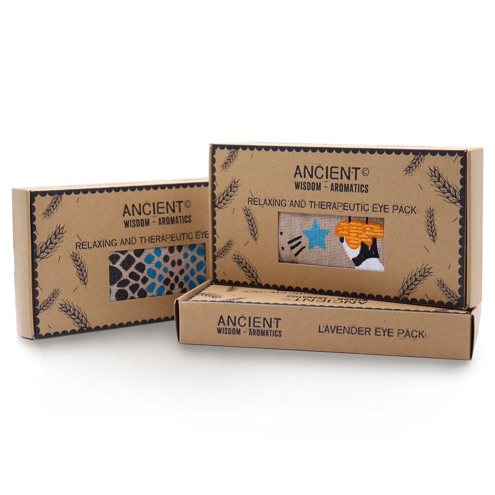Lavendel Augen-Kissen aus Naturbaumwolle und Jute im Geschenkkarton – Night Leopard