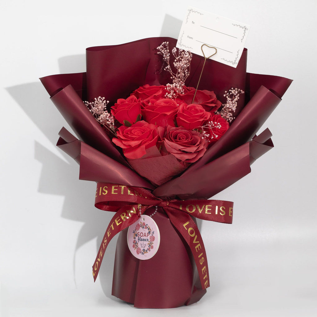 Großer Strauß Roter Rosen - Liebe ist ewig - Geschenkkarte