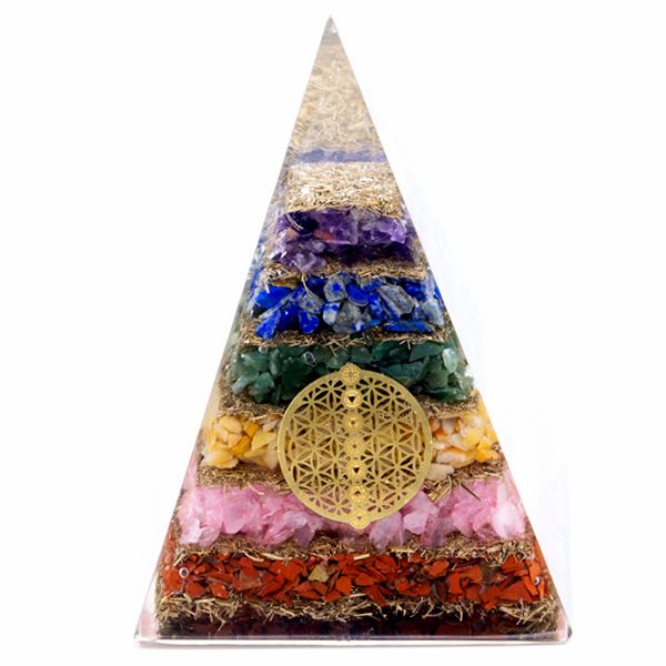 Orgonit-Pyramide – Lebensblume der sieben Chakren – 70 mm