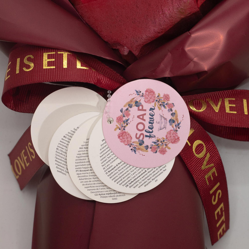 Großer Strauß Roter Rosen - Liebe ist ewig - Geschenkkarte