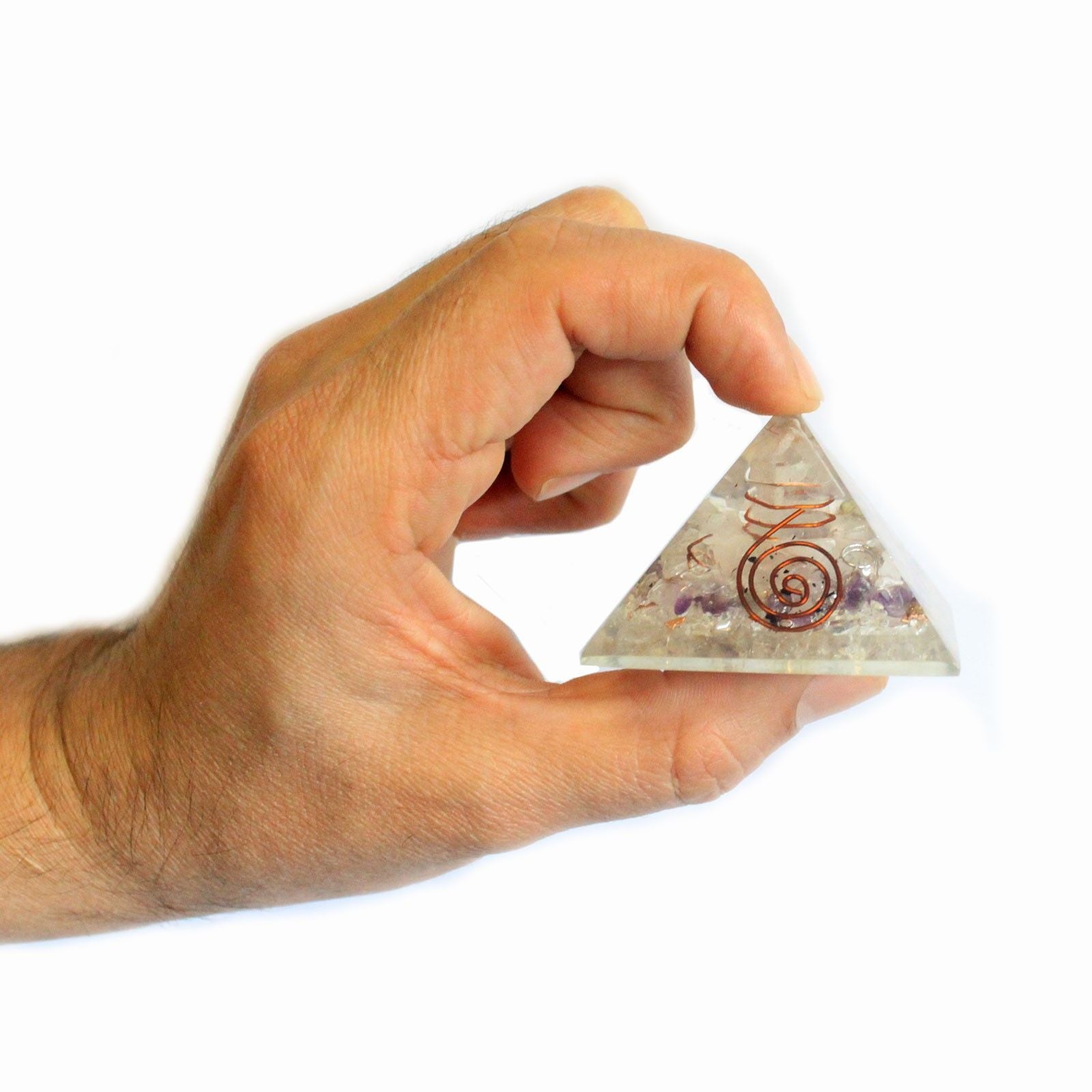 mit Orgonit Pyramide 55mm Edelstein-Chips und Kupfer
