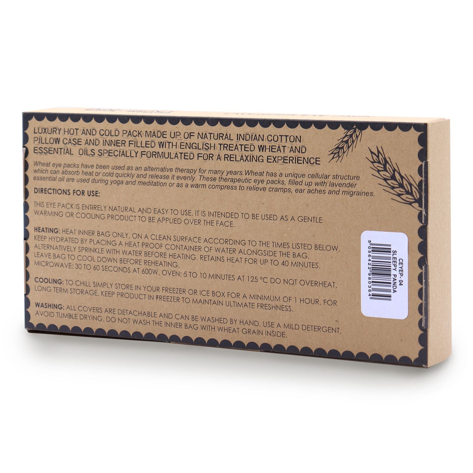 Lavendel-Augenkissen aus natürlicher Baumwolle und Jute in Geschenkbox – Sleepy Panda