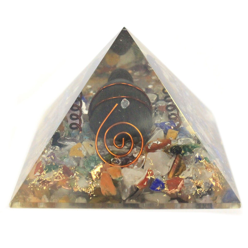 Mit Orgonit Pyramide 60mm Edelsteinchips, Kupfer, Schildkröte