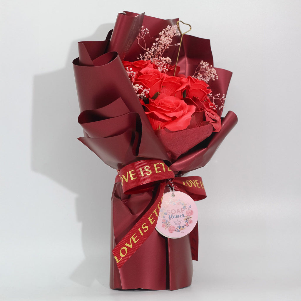 Großer Strauß Roter Rosen - Liebe ist ewig - Geschenkkarte