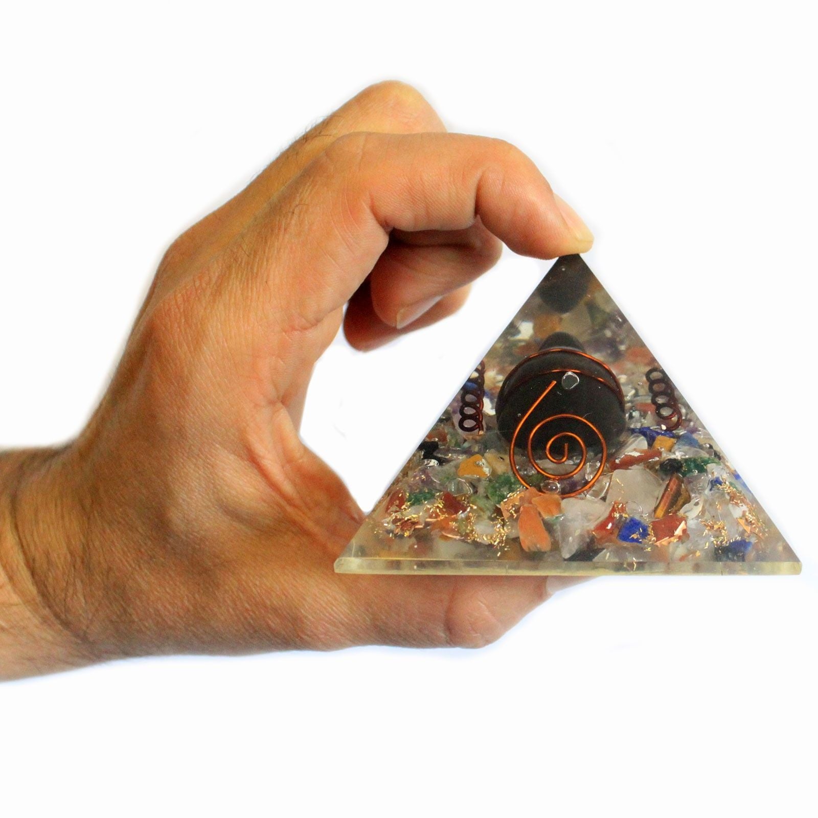 Mit Orgonit Pyramide 60mm Edelsteinchips, Kupfer, Schildkröte