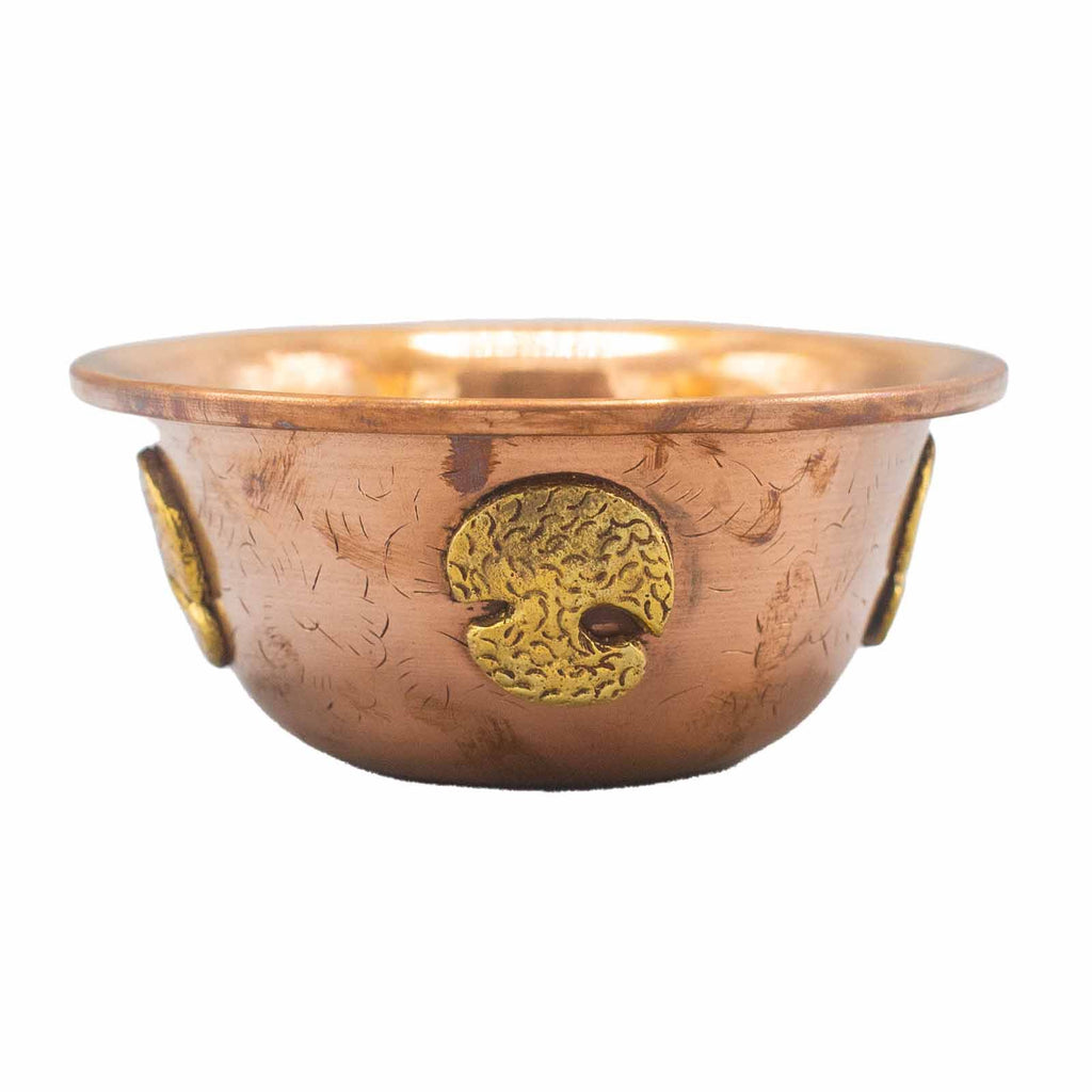 Kupferne Ritualschale mit Lebensbaum 12x5cm