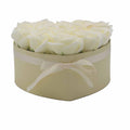 Bouquet Cadeau Fleurs de Savon - 13 Roses Crème - Cœur