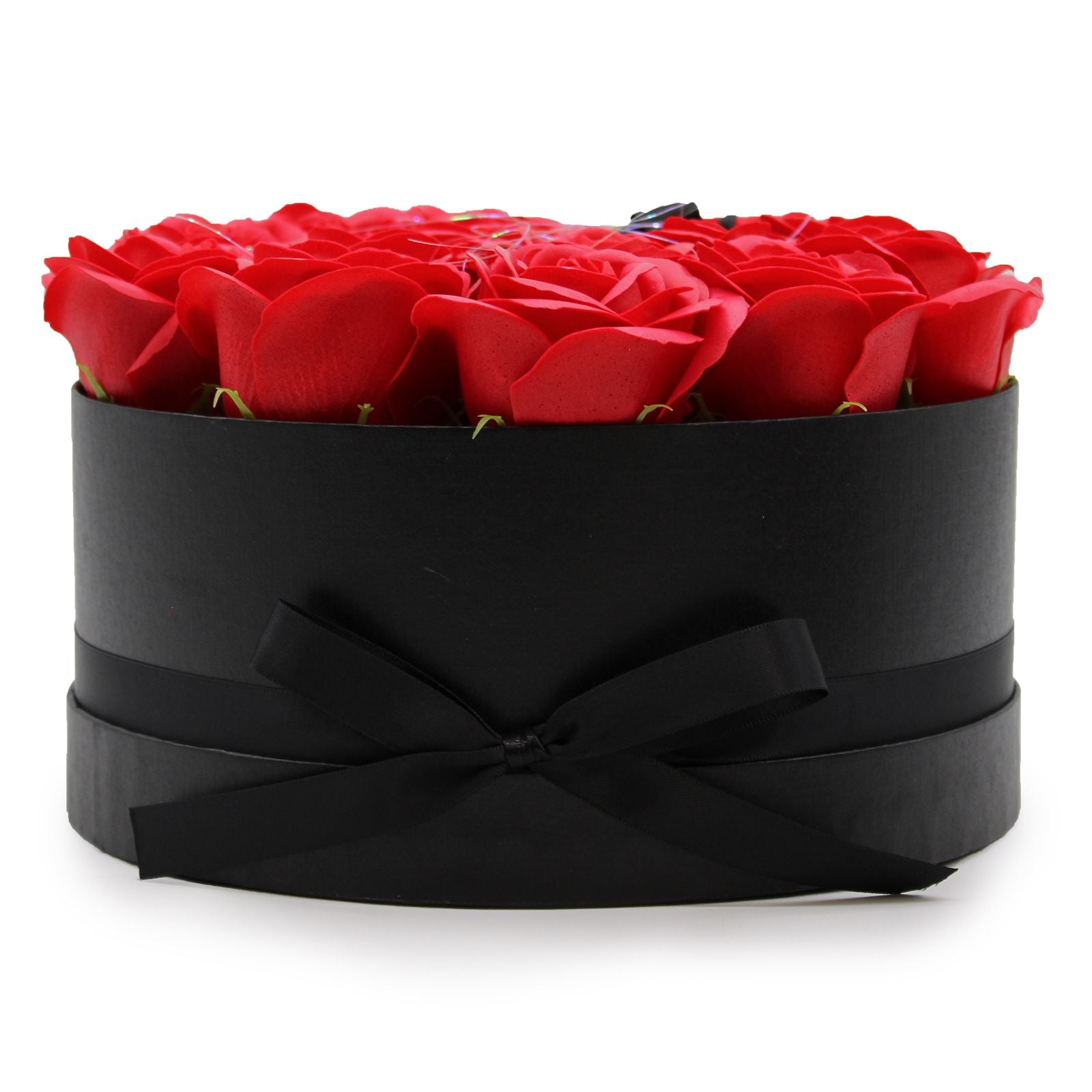 Bouquet de fleurs de savon – 14 roses rouges – Rond