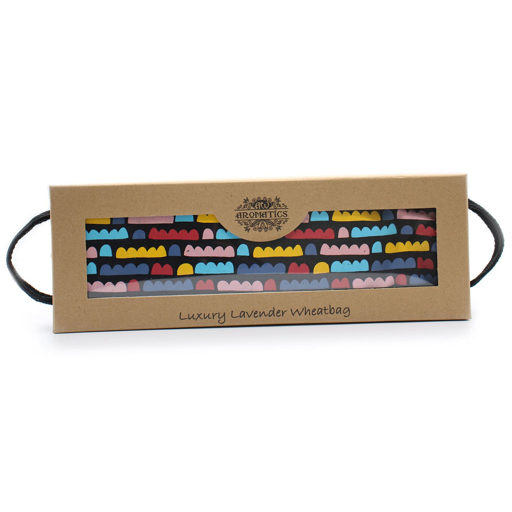 Sac de blé lavande de luxe dans une boîte cadeau - Nuages arc-en-ciel